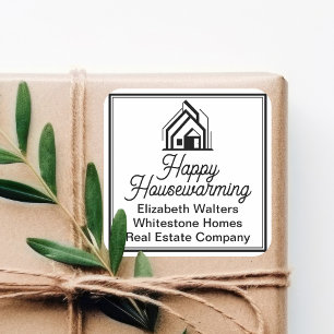 Aangepast logo van onroerend goed bedrijf Elegante Vierkante Sticker