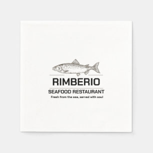 Aangepast logo van zeevoetrestaurant op vierkante servet
