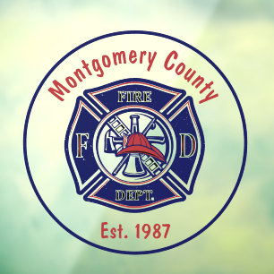 Aangepast Logo voor blauwe brandbluspenningkaart Raamsticker