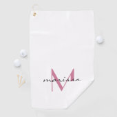 Aangepast logo voor dames roze naam golfhanddoek (Insitu)
