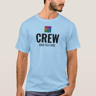 Aangepast Logo voorzijde van de bemanning Mannen L T-shirt