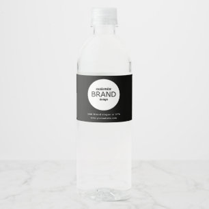 Aangepast logo zakelijk bedrijf minimalistisch waterfles etiket