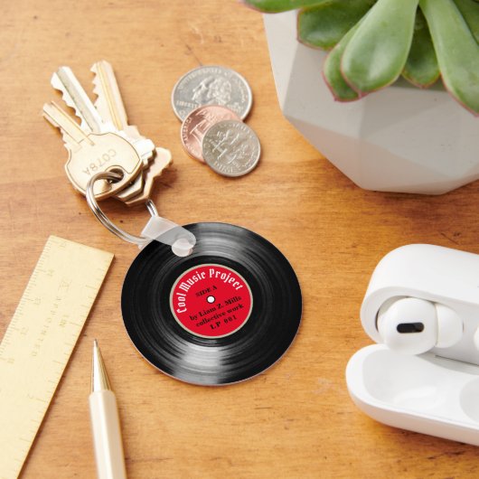 aangepast LP vinylrecord met naam Sleutelhanger (Bureau)