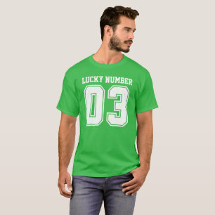 Aangepast Lucky Number DRIE T-shirt