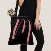 Aangepast M-scriptmonogram Blacktote Draagtas (Dichtbij)