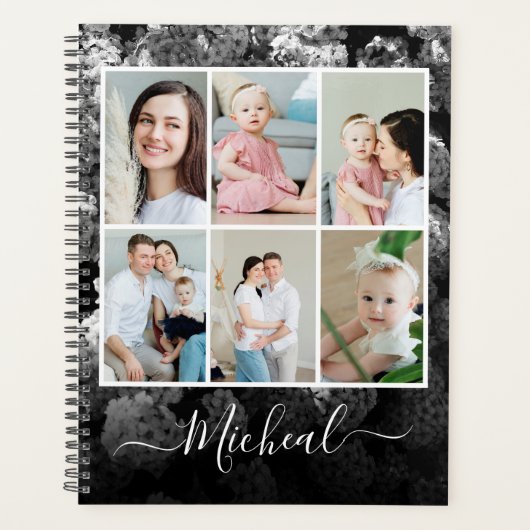 , aangepast maandblad voor zwart-wit planner (Voorkant)