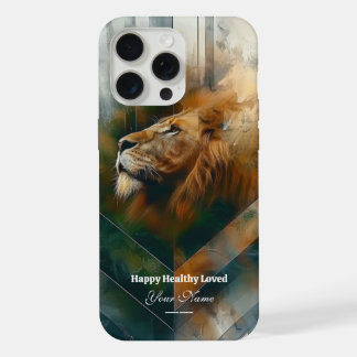 Aangepast: Majestueuze Leeuw iPhone 15 Promax Hoes Pro Max Hoesje