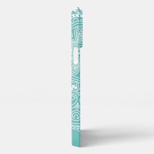 aangepast Mandala Art Pattern voor licht Blauwgroe iPhone Hoesje (Rechterkant)