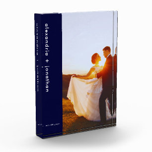 Aangepast marinesultaat blauw minimalistisch huwel fotoblokken