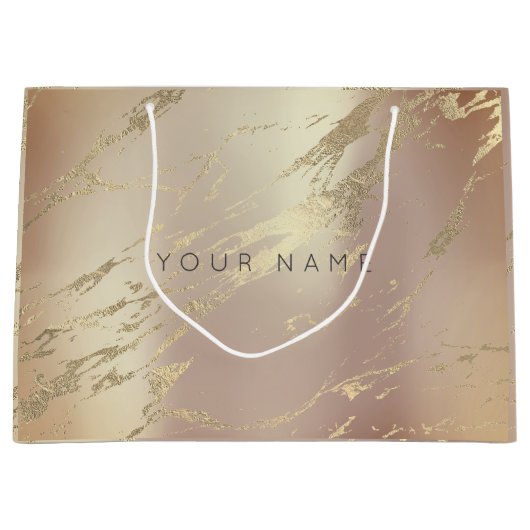 Aangepast marmer Gold Abstract koper Blush Large Cadeauzakje (Voorkant)