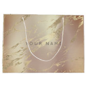 Aangepast marmer Gold Abstract koper Blush Large Cadeauzakje (Achterkant)