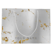 Aangepast marmer Goud Metaal Lux Abstract Zilver Large Cadeauzakje (Achterkant)