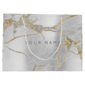 Aangepast marmer Goud Metallic Abstracte zilver Large Cadeautasje (Achterkant)