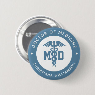 Aangepast MD Doctor in de Afstuderen van de Medici Ronde Button 5,7 Cm