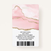 Aangepast medewerker, foto, Logo-naam badge Blush (Achterkant)