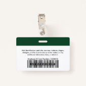 Aangepast medewerker | Fotobalk of Qr Code Logo Na Badge (Achterkant met clip)