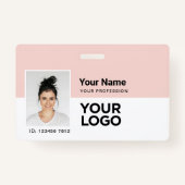 Aangepast medewerker | Fotobalk of Qr Code Logo Na Badge (Voorkant)