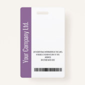 Aangepast medewerker-Logo, foto, streepjescode-bad Badge (Achterkant)