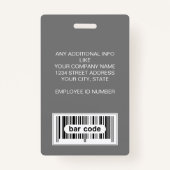 Aangepast medewerker - Naam foto-Logo-balk Badge (Achterkant)