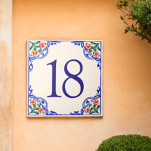 Aangepast Mediterraan Huisnummer – Granaatappel