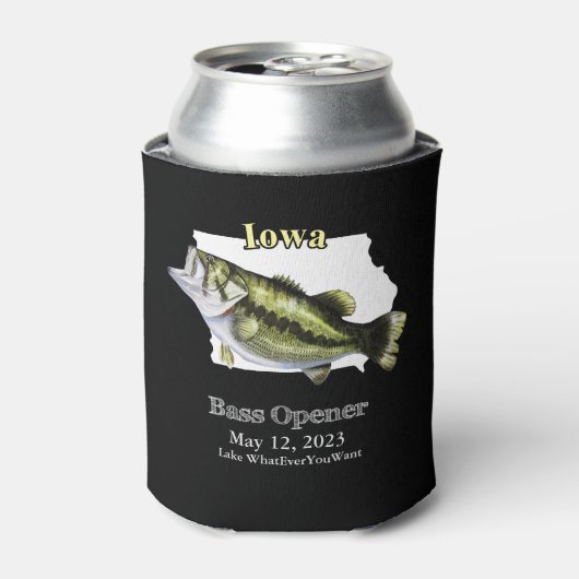 Aangepast meer/Datum Iowa Bass Open Dark Koelbox Blikjeskoeler (Blikje Voorkant)
