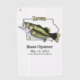 Aangepast meer/Datum Iowa Bass Opener Vissen Towel Golfhanddoek