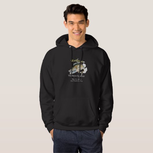 Aangepast meer/Datum Michigan Walleye Open Dark Hoodie (Voorkant volledig)