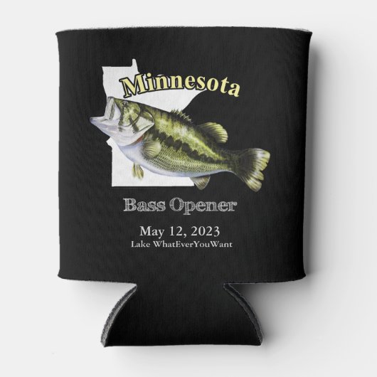 Aangepast meer/Datum Minnesota Bass Opener Donker Blikjeskoeler (Voorkant)