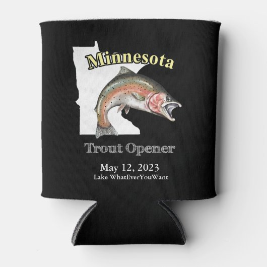 Aangepast meer/Datum minnesota forel opener donker Blikjeskoeler (Voorkant)