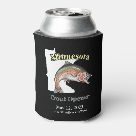 Aangepast meer/Datum minnesota forel opener donker Blikjeskoeler (Blikje Achterkant)