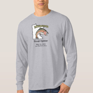 Aangepast meer/Datum minnesota forel Opener Licht T-shirt