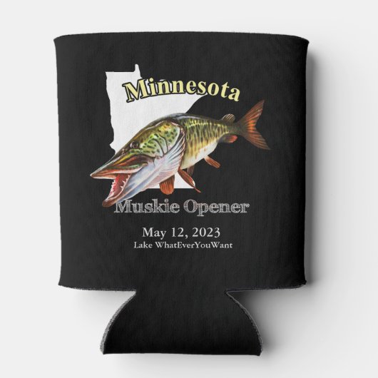 Aangepast meer/Datum Minnesota Muskie Opener Dark Blikjeskoeler (Achterkant)