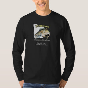 Aangepast meer/Datum Minnesota Walleye Open T-Shir T-shirt