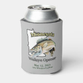 Aangepast meer/Datum Minnesota Walleye Opener Blikjeskoeler (Blikje Achterkant)