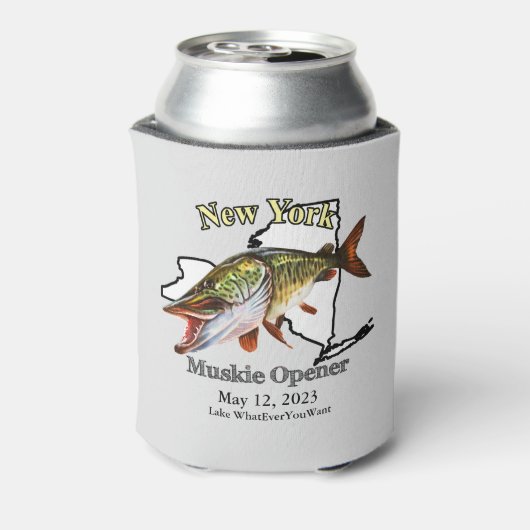 Aangepast meer/Datum New York Muskie Opener Light Blikjeskoeler (Blikje Achterkant)