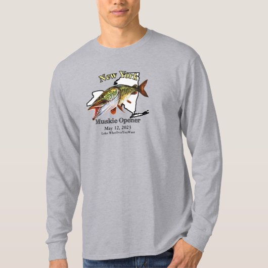 Aangepast meer/Datum New York Muskie Opener Light T-shirt (Voorkant)