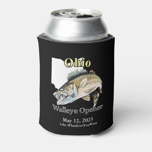 Aangepast meer/Datum Ohio Walleye Open Dark Blikjeskoeler (Blikje Achterkant)
