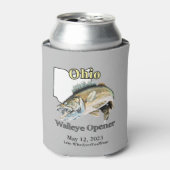 Aangepast meer/Datum Ohio Walleye Opener Light Blikjeskoeler (Blikje Voorkant)