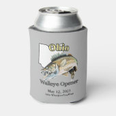 Aangepast meer/Datum Ohio Walleye Opener Light Blikjeskoeler (Blikje Achterkant)