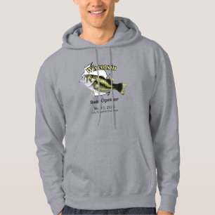 Aangepast meer/Datum Wisconsin Bass Opener Light Hoodie