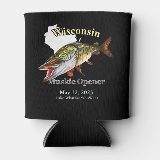 Aangepast meer/Datum Wisconsin Muskie Open Dark Blikjeskoeler (Voorkant)
