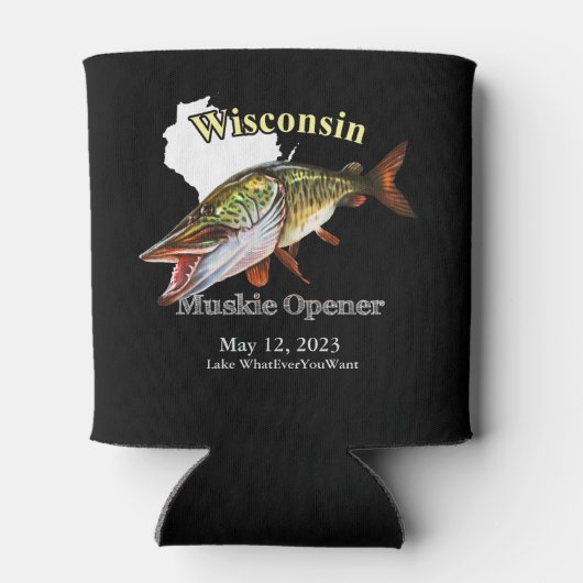 Aangepast meer/Datum Wisconsin Muskie Open Dark Blikjeskoeler (Achterkant)