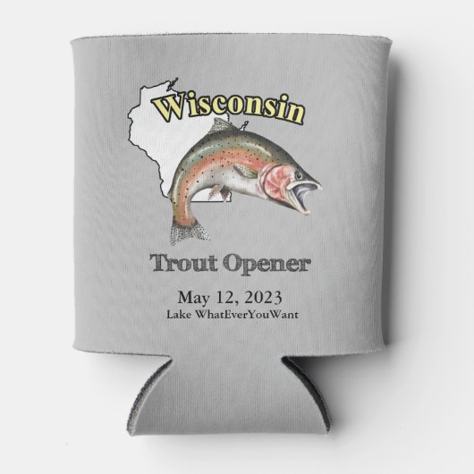 Aangepast meer/Datum Wisconsin Trout Open Light Blikjeskoeler (Voorkant)