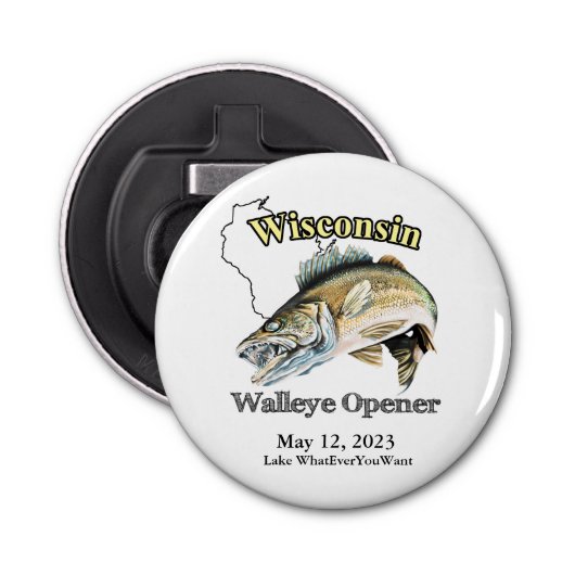 Aangepast meer/Datum Wisconsin Walleye Opener (Voorkant)