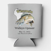 Aangepast meer/Datum Wisconsin Walleye Opener Ligh Blikjeskoeler (Voorkant)