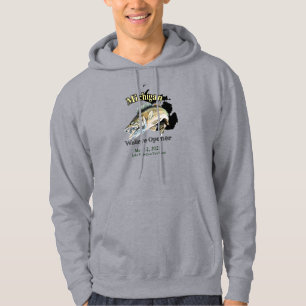 Aangepast meer en datum Michigan Walleye Opener Hoodie