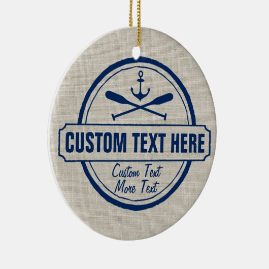 Aangepast meer, strand- en bootantenanker keramisch ornament (Rechts)