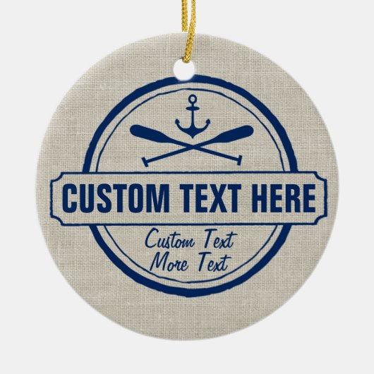 Aangepast meer, strand- en bootantenanker keramisch ornament (Voorkant)
