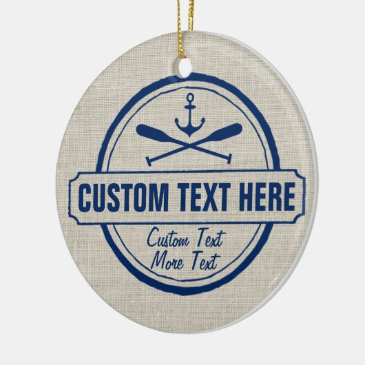 Aangepast meer, strand- en bootantenanker keramisch ornament (Links)