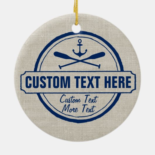 Aangepast meer, strand- en bootantenanker keramisch ornament (Achterkant)